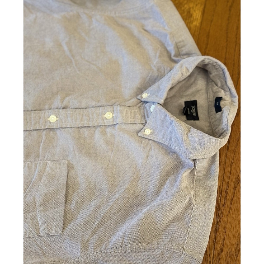 J Crew Slim Fit Oxford Button Down Shirt Mens Large Light Purple Chambray